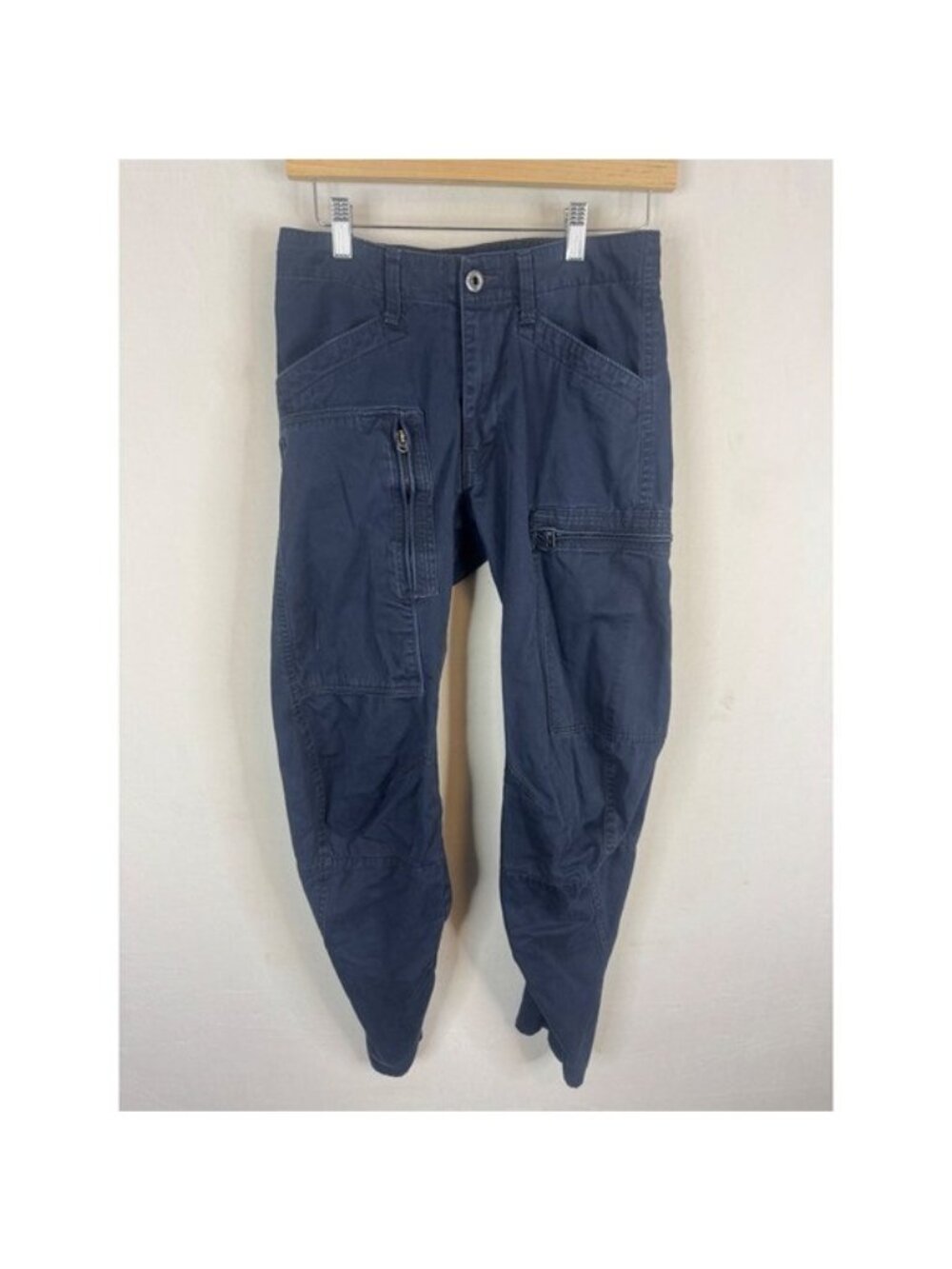 G-Star RAW Mens 28x30 3D Tapered Cargo Pants Navy Blue Tactical Utility Trousers